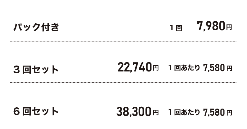 フォトフェイシャル料金表